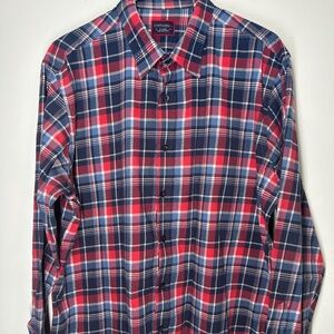 Untuckit Plaid Long Sleeve Button Down Shirt‎ Men's Size XL